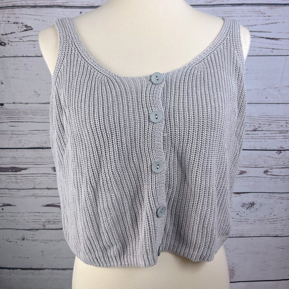 Women’s Gray Cropped Tank Blouse